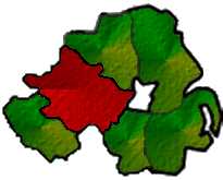 Map of Northern Ireland highlighting Tyrone
